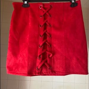 Suede material skirt